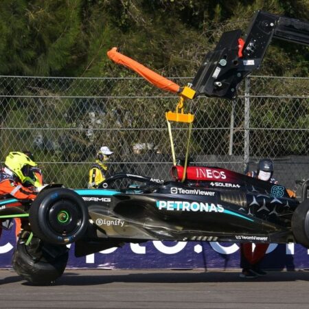 Russell v nesreči na treningu v Mexico Cityju: Težaven začetek za Mercedes