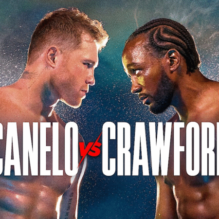 Sean Porter skrbi za Crawforda pred dvobojem s Canelom