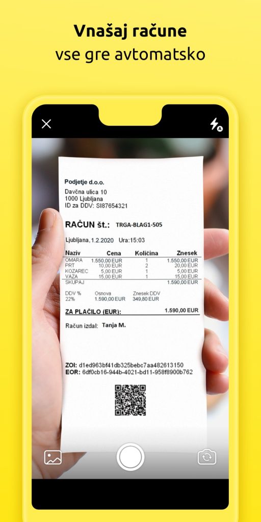 Uporabniški vmesnik mobilne aplikacije Gorenjc za spremljanje osebnih stroškov in digitalnih storitev