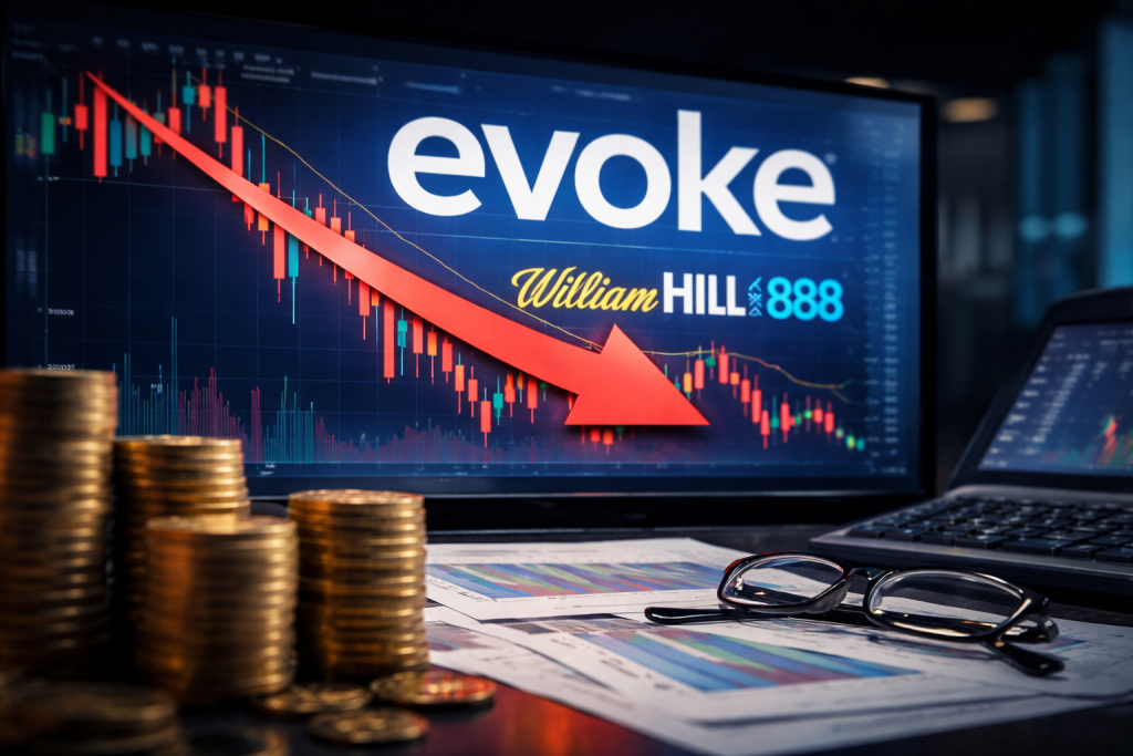 Padec delnic Evoke, lastnika William Hill in 888, zaradi znižanja dobička in višjih davčnih stroškov v UK