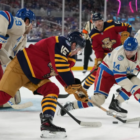 NHL: Dramatična noč v rednem delu sezone — poraz Floride, streli proti Minnesoti in serija podaljškov